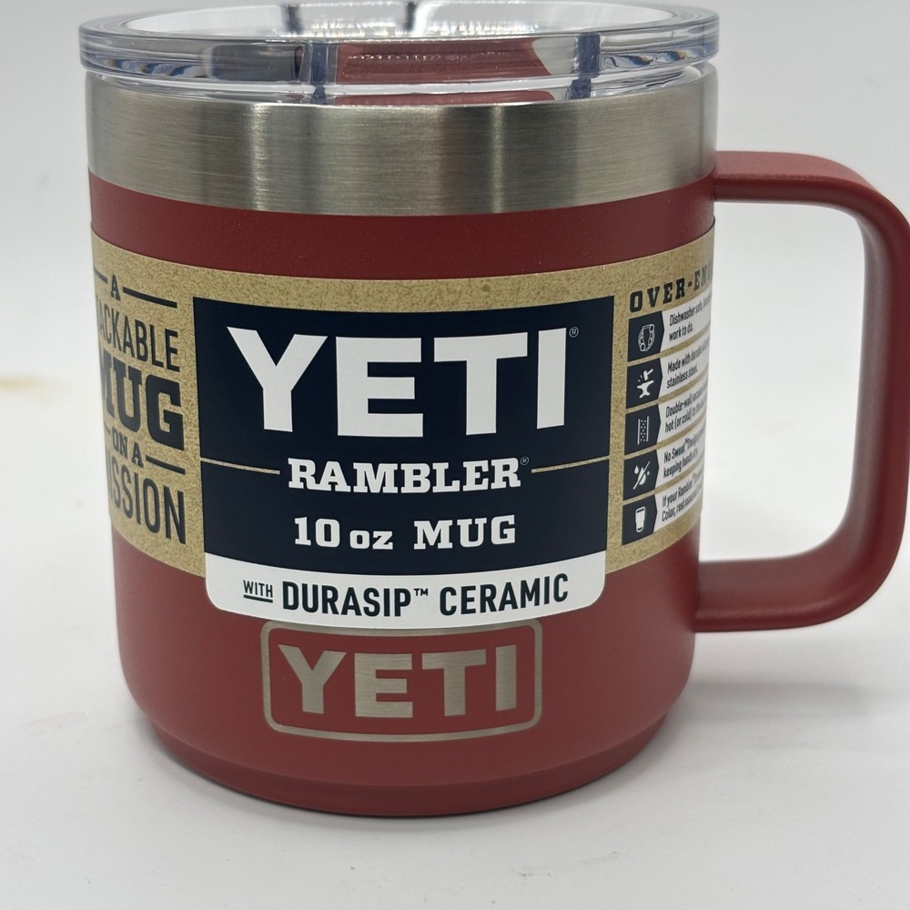 Yeti Rambler 10 oz Stackable Mug Stag Red DuraSip Ceramic Lining MagSlider Lid